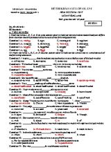 2 Đề thi khảo sát lần 1 môn Tiếng Anh Lớp 10 - Năm học 2016-2017 - Trường THPT Triệu Sơn 4